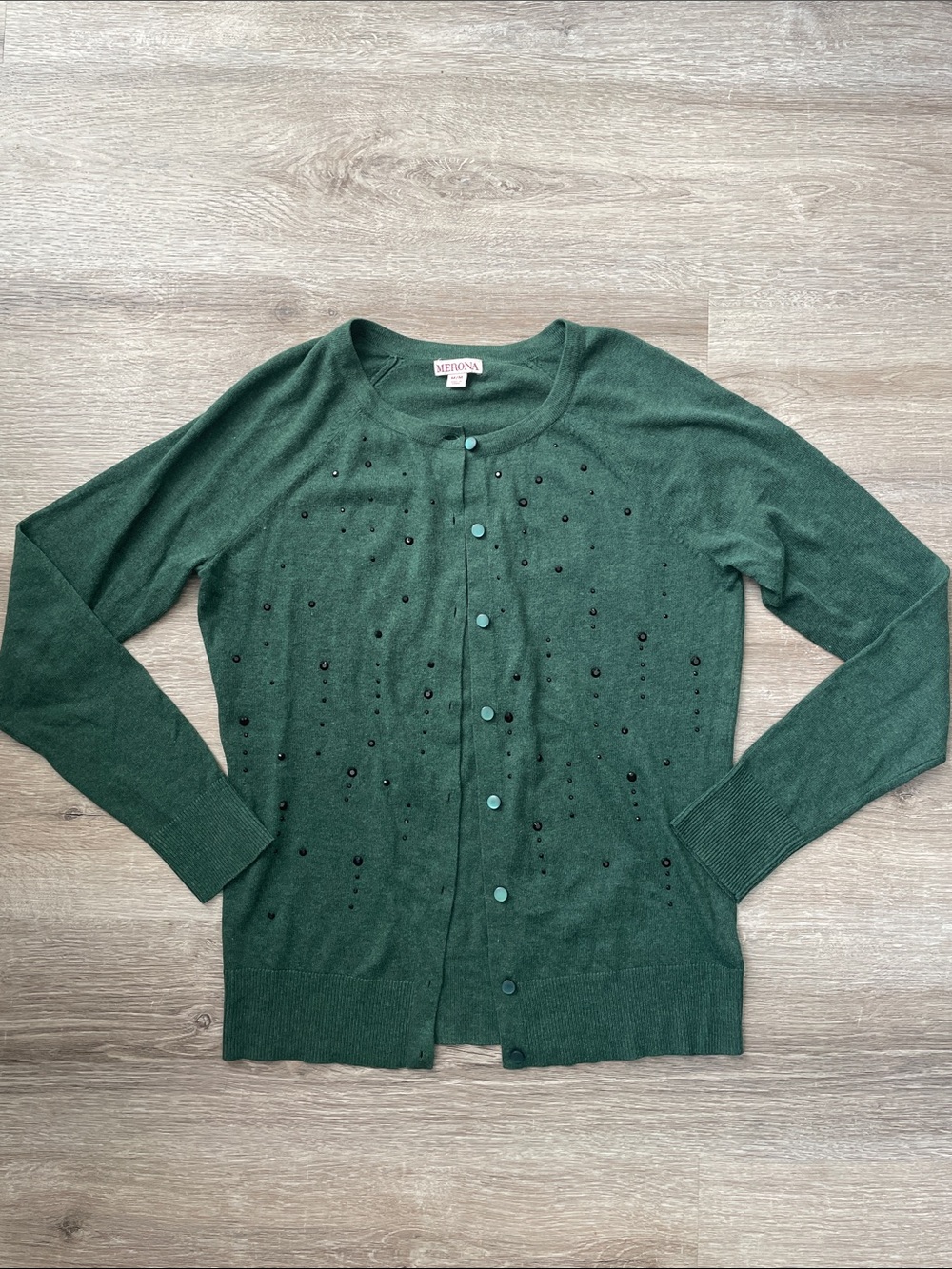 Merona | green button down cardigan size medium